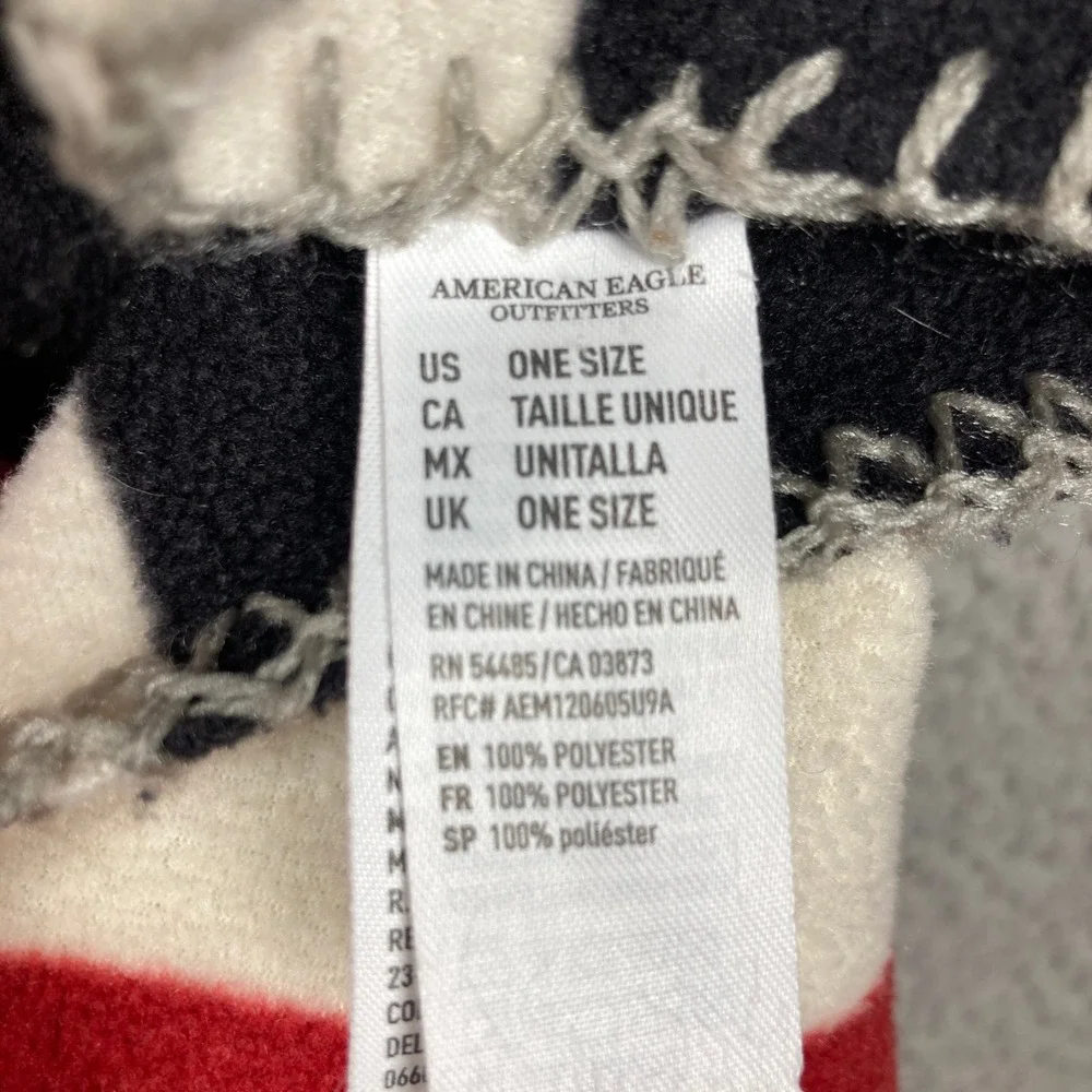 American‎ Eagle Outfitters Fleece Throw Blanket 48x60 inches Red White Blue Logo